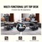 Lift Top Coffee Table 35 Inch Round Pop Up Table with Storage Pockets for Living Room